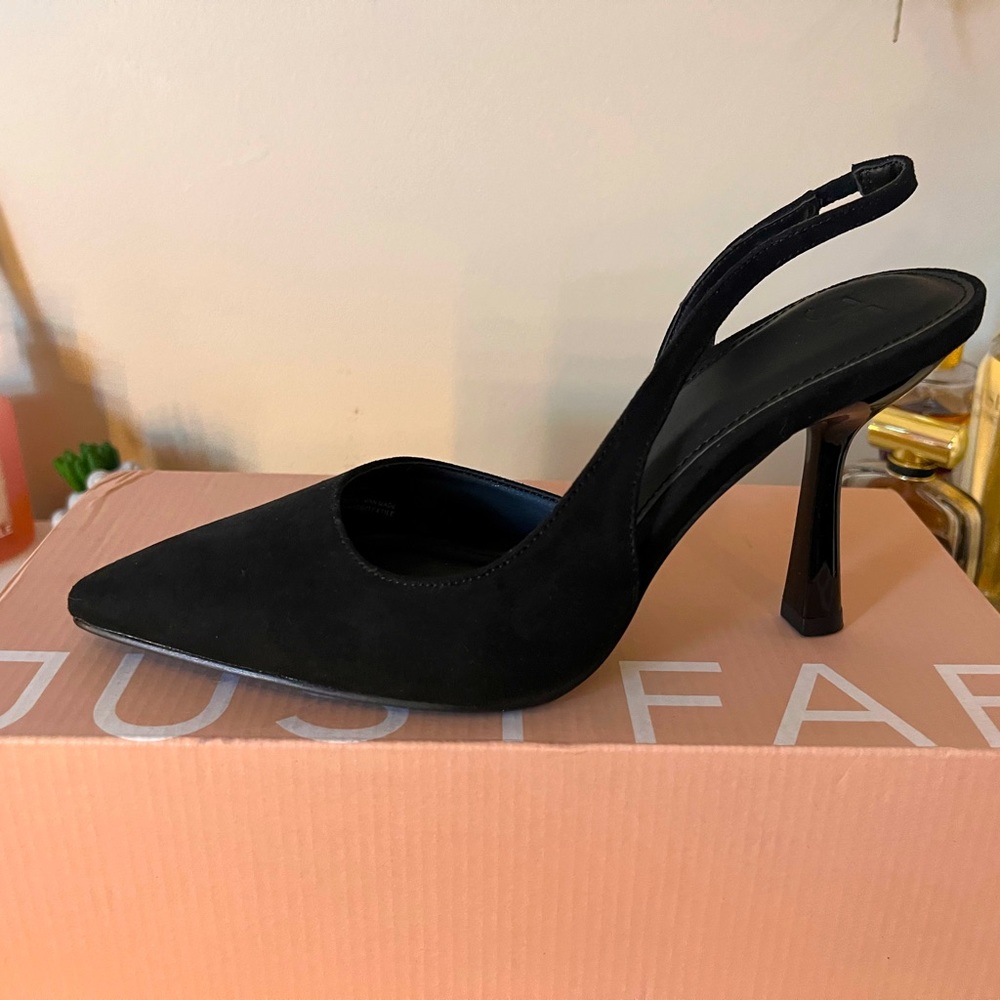 Brit Sling-Back Flared Pump / Size: 8 / Black